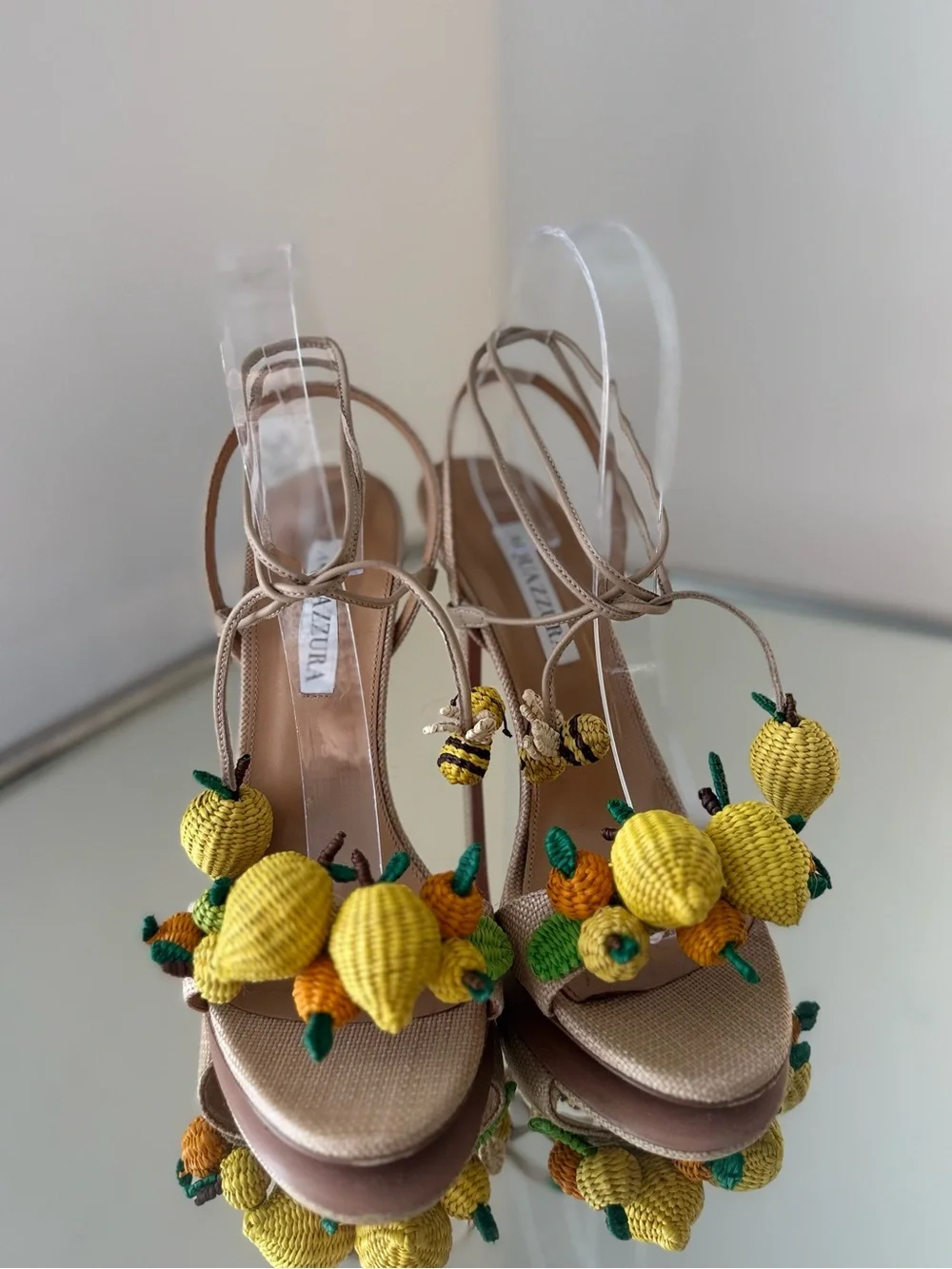 Like New Aquazzura Citrus Punch Sandals 105mm 38 $1,150